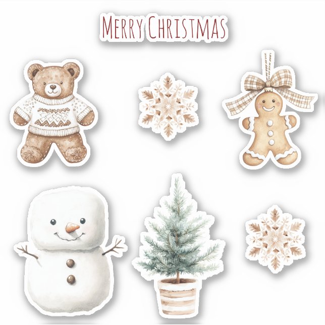 Adesivo Mint Cute Christmas Snowman (Frente)
