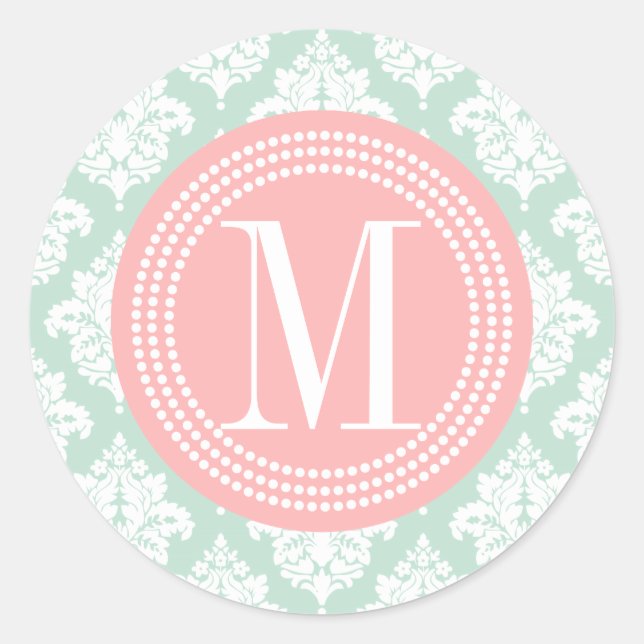 Adesivo Mint Damask Personalizado (Frente)