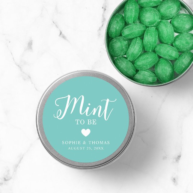 Adesivo Mint de Casamento de Cor Personalizado a Ser (Criador carregado)