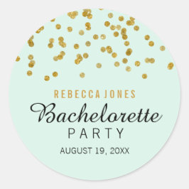 Adesivo Mint Dourado Glitter confetti Bachelorette Sticker