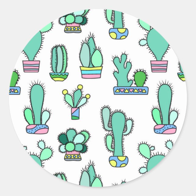 Adesivo Mint Green Cactus & Succulent Plant Standard (Frente)