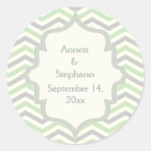 Adesivo Mint Green, casamento com a cinza Chevron.