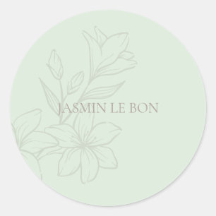 Adesivo Mint Green   Floral Minimalista Chic