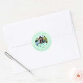 Adesivo Mint Green Photo Address Graduate Envelope Seal