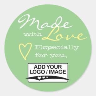 Adesivo Mint Green Simple Made with Love Logo Modelo