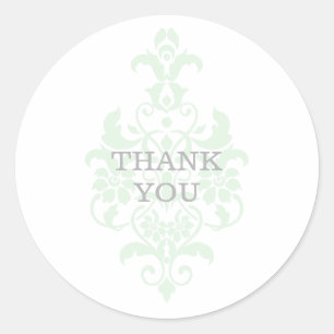 Adesivo Mint Green Sutitle Damask Obrigado Stickers