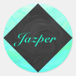 Adesivo Mint Ice Blue e Black Monogramas