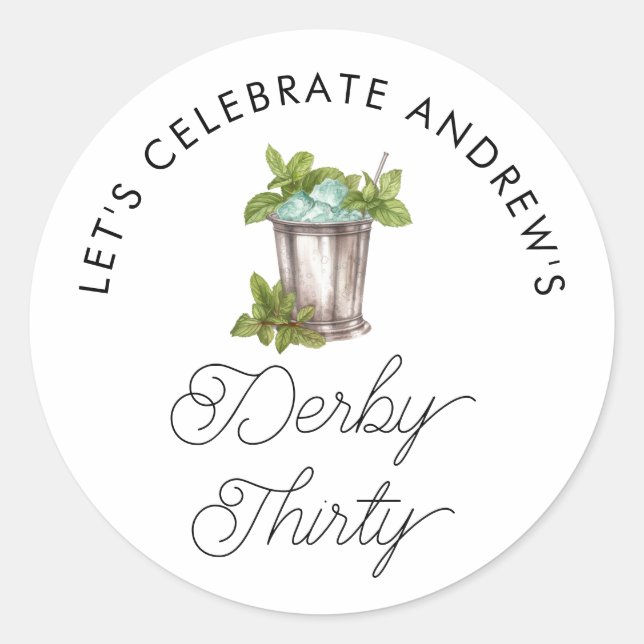 Adesivo Mint Julep Horse Race Derby Trinta Anos (Frente)