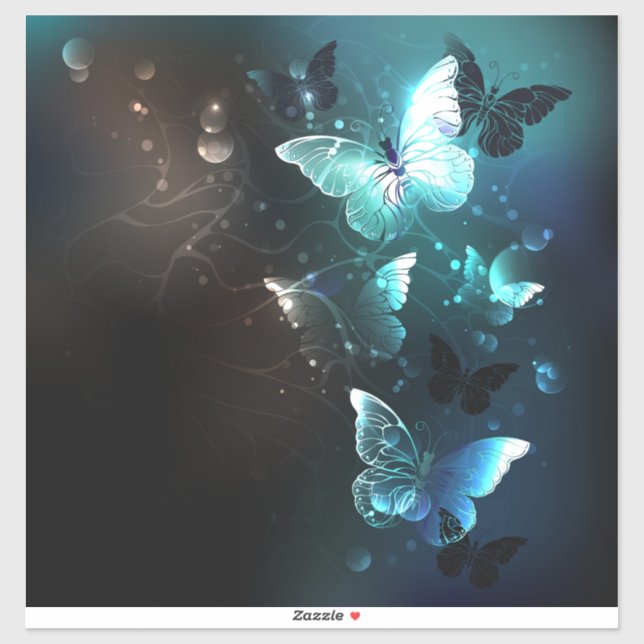 Adesivo Mint Night Butterflies (Folha)
