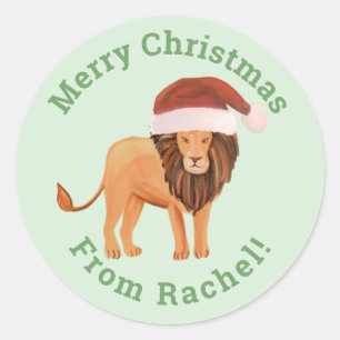 Adesivo Mint Personalizado Leão de Papais noeis de Natal 