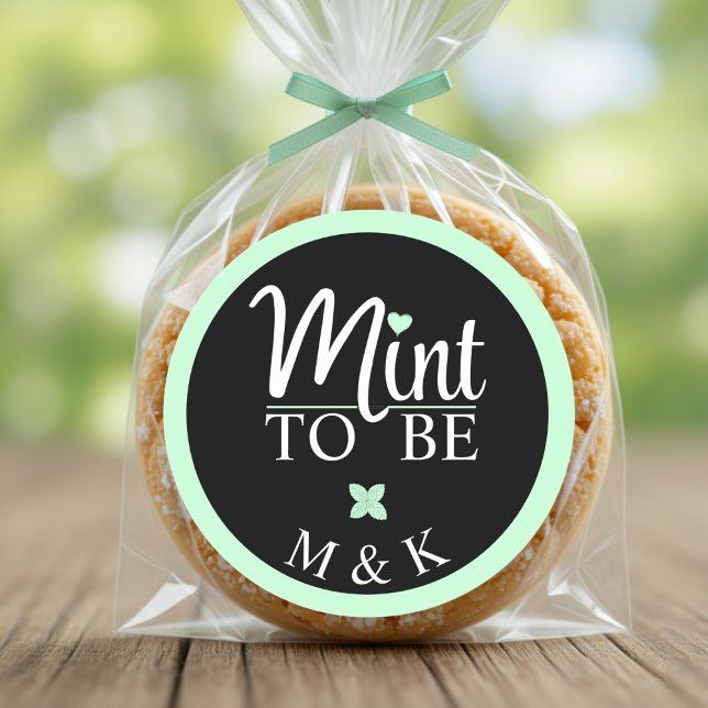 Adesivo Mint to Be Monogram Wedding Bridal Shower (Mint to Be Monogram Wedding Bridal Shower Classic Round Sticker
)