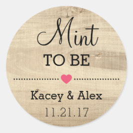 Adesivo Mint To SStickers Rustic Wood Wedes Favor