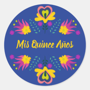 Adesivo Mis Quince Anos Black Blue Yellow mexicano Fiesta