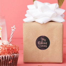 Adesivo Mis Quince Años Round Stickers | Elegant Burgundy 