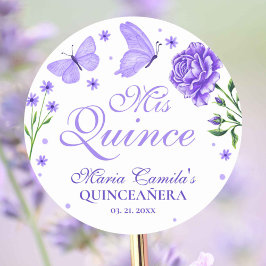 Adesivo Mis Quince Lilac Purple Floral Quinceañera