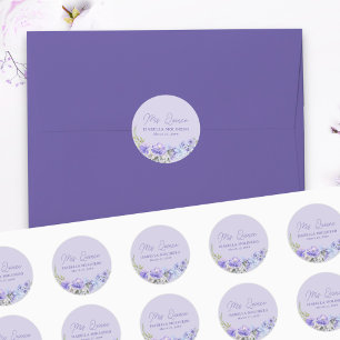 Adesivo Mis Quince Purple Peri Floral Quinceanera Stickers