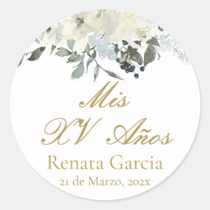 Adesivo Mis XV años florsas