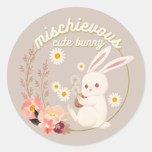 Adesivo Mischievous Cute Bunny (Frente)