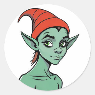 Adesivo Mischievous Green Elf / Goblin Cartoon Character