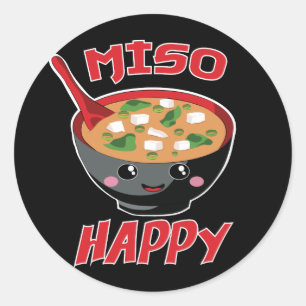 Adesivo Miso Happy Funny Comida Kawaii