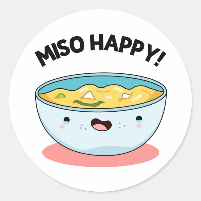 Adesivo Miso Happy Funny Soup Pun (Frente)
