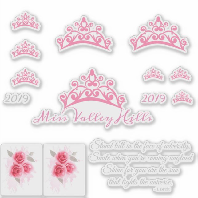 Adesivo Miss Pageant USA Crown Stickers (Frente)