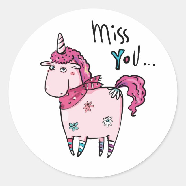 Adesivo Miss You Unicorn (Frente)