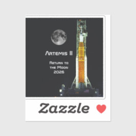 Adesivo Missão Artemis II na Lua