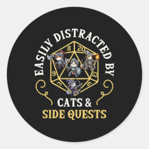 Adesivo Missão Paralela dos Gatos Distrai Jogador de Rpg P
