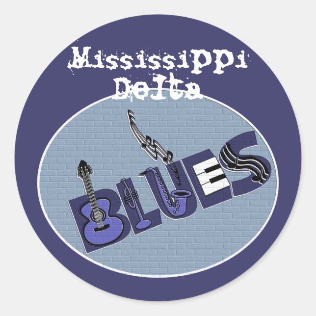 Adesivo Mississippi Delta Blues Sticker (Frente)