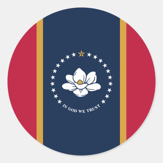 Adesivo Mississippi Flag, Flag of Mississippi (Frente)
