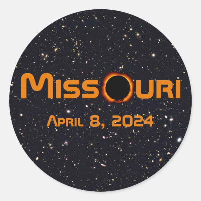 Adesivo Missouri 2024 Eclipse Solar Total (Frente)