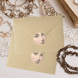 Adesivo Misterioso sorriso de linda mulher francesa Vintag