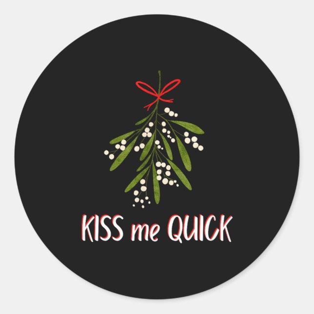 Adesivo Mistletoe And Christmas Kiss Me Quick  (Frente)