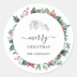 Adesivo Misto de Natal de Script Moderno Botânicos