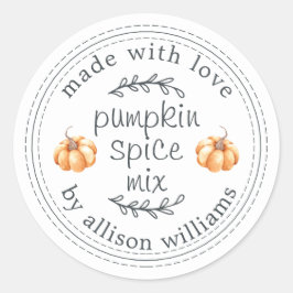 Adesivo Mistura Caseira de Tempero de Abóbora Rústica Simp