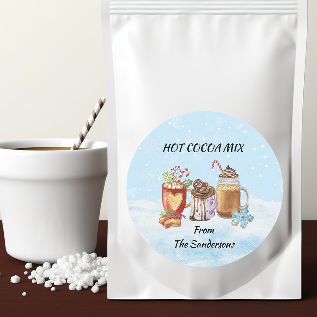 Adesivo Mistura de Chocolate Quente de Natal Presente (Criador carregado)