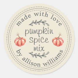 Adesivo Mistura de Especiarias Caseira Rústica para Abóbor