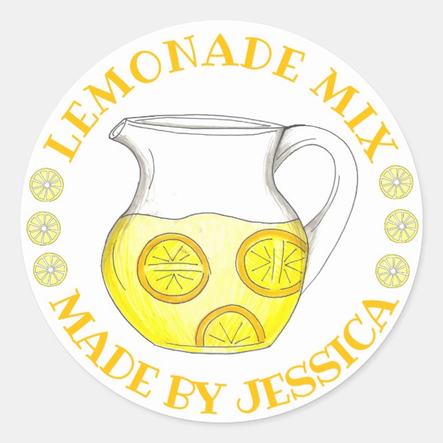 Adesivo Mistura Homemade Lemon Ade Lemonade Feita Por (Frente)