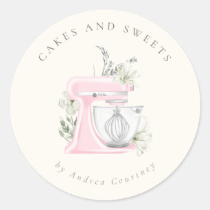 Adesivo Misturador de Bolo Chefe de Padaria de Rosa Floral