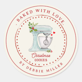 Adesivo Misturador de Bolo Vintage Assado com amor Feriado