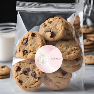 Adesivo Misturador de bolos Cartão de visita cor-de-rosa e