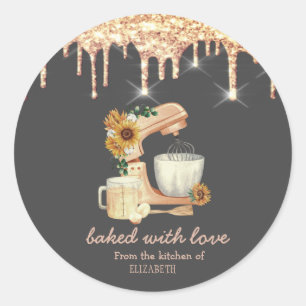 Adesivo Misturador Girassóis Gotejamento Padaria