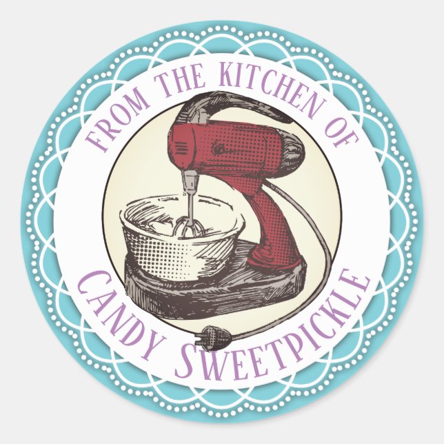 Adesivo Misturador vermelho retrógrado da cozinha do adesi (Frente)