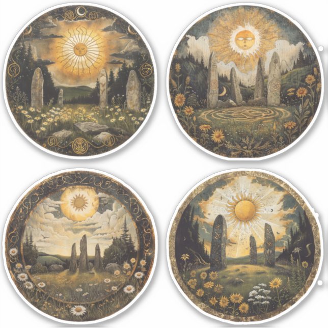 Adesivo Mitologia Celta e Símbolos Sun Litha (Frente)