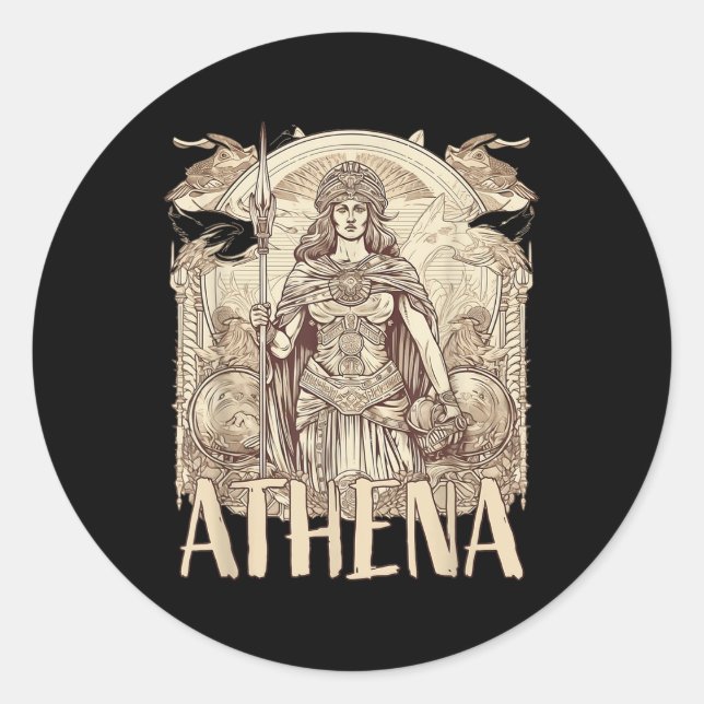 Adesivo Mitologia Grega - Athena A Deusa Da Sabedoria E (Frente)