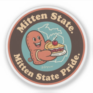 Adesivo Mitten State Pride_ Michigan Vintage Trabalho de a