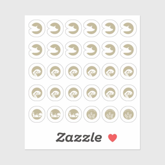 Adesivo Mix Pork Fish Vegetarian Gluten Free Meal Choice (Folha)