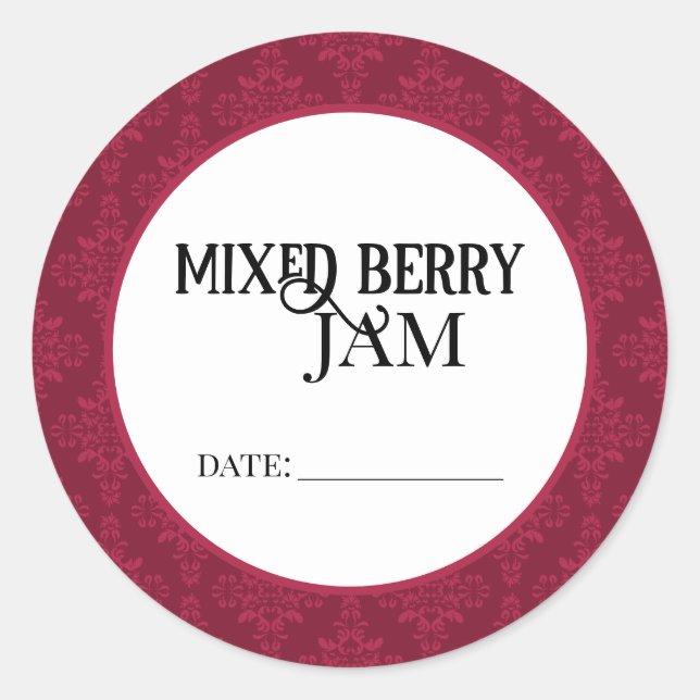 Adesivo Mixed Berry Jam Canning Lid Labels (Frente)