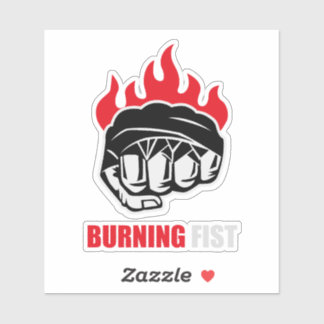 Adesivo MMA Fighter Burning Fist